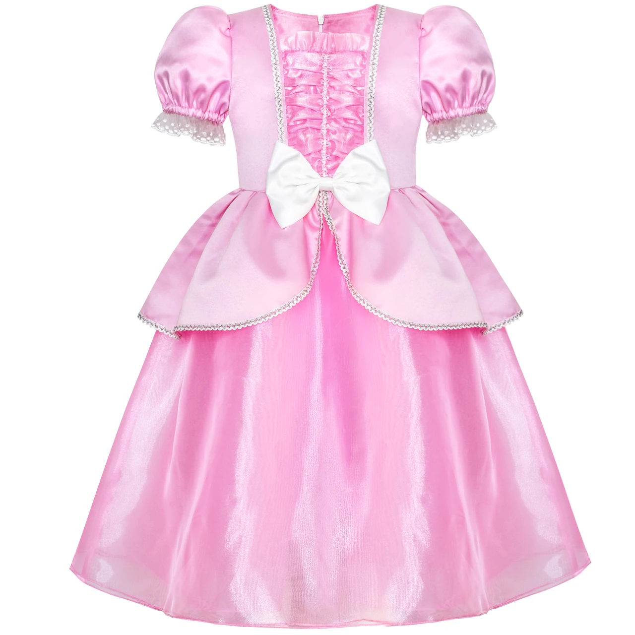 Girls Dress Pink Princess Cosplay Costume Dress Up Party 2018 Summer