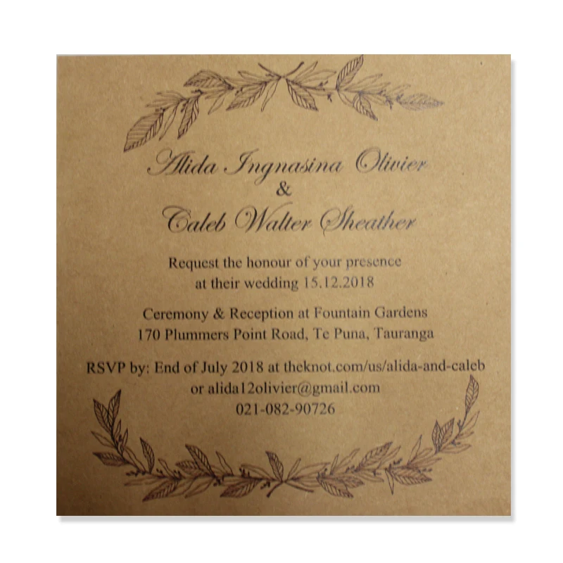  White Lace Wedding Invitation with Rustic Invitation Cards Kraft Paper Invites - set of 50 pcs - 32859995321