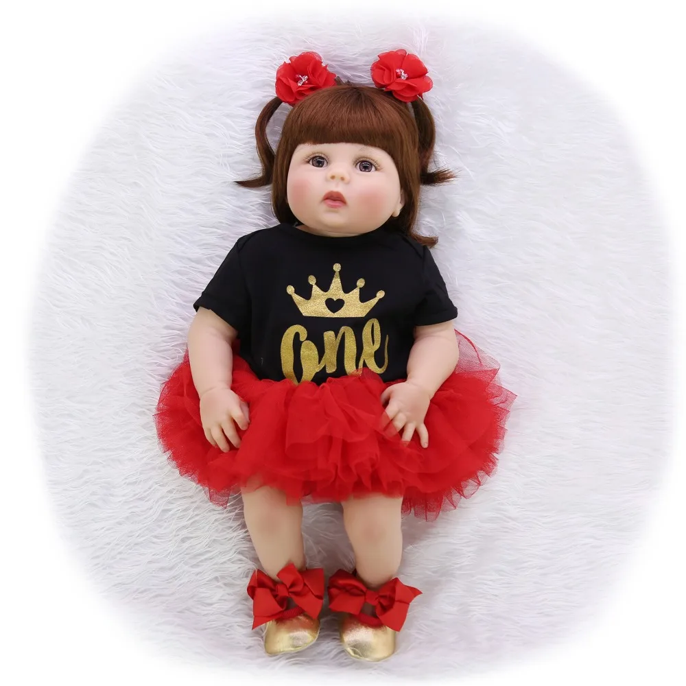 bebe girl Reborn Dolls all Silicone Realistic vinyl bath Toy with fashion dress Lifelike Newborn Babies Doll for sale children
