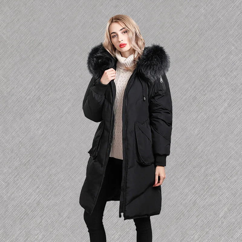 OMCHION Plus Size Chaqueta Mujer 2018 Nature Raccoon Fur White Duck Down Winter Coat Women Thick Warm Mid-Long Loose Parka QY06 OMCHION Plus Size Chaqueta Mujer 2018 Nature Raccoon Fur White Duck Down Winter Coat Women Thick Warm Mid-Long Loose Parka QY06