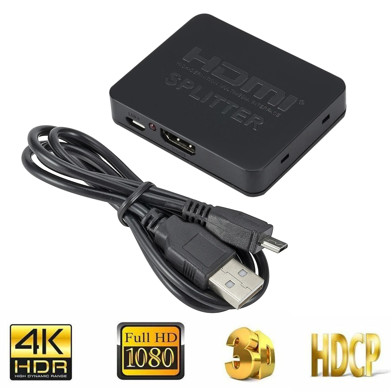 

HDMI 1 in 2 out 1080p 1x2 HDCP 4K Stripper 3D Splitter Power Signal Amplifier 4K HDMI Splitter For HDTV DVD STB Laptop Xbox PS3