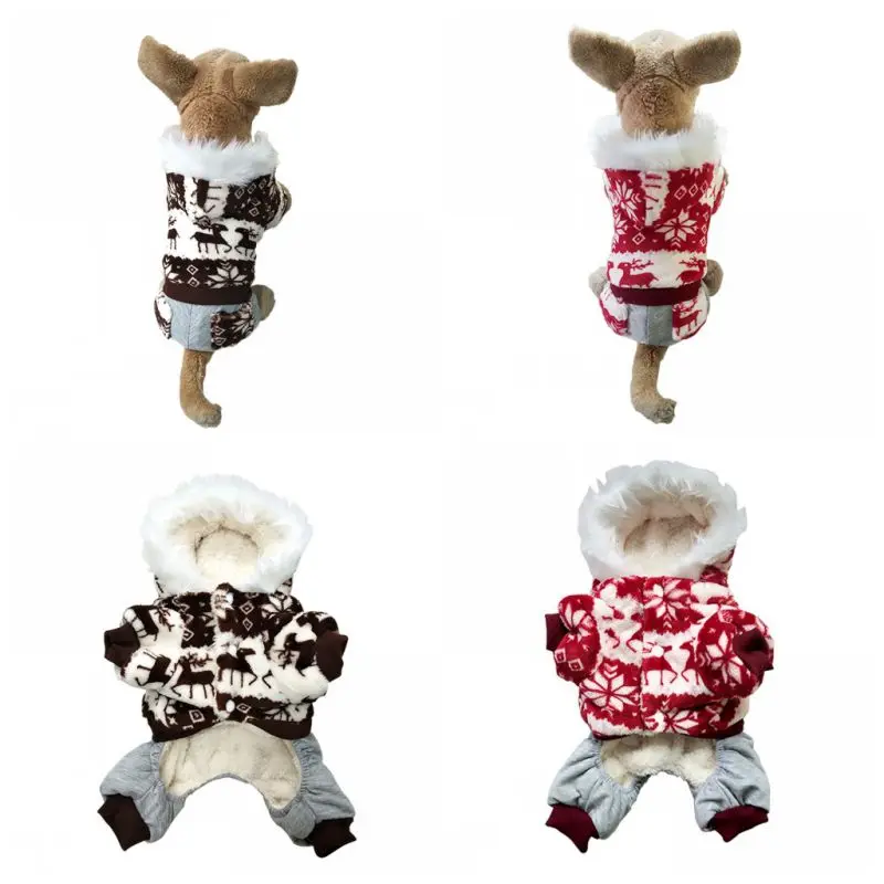 Зимняя одежда для домашних животных уютный Снежинка мягкая одежда с принтом в виде собак куртка костюм кошки Тедди толстовки собака пальто, Одежда для питомцев