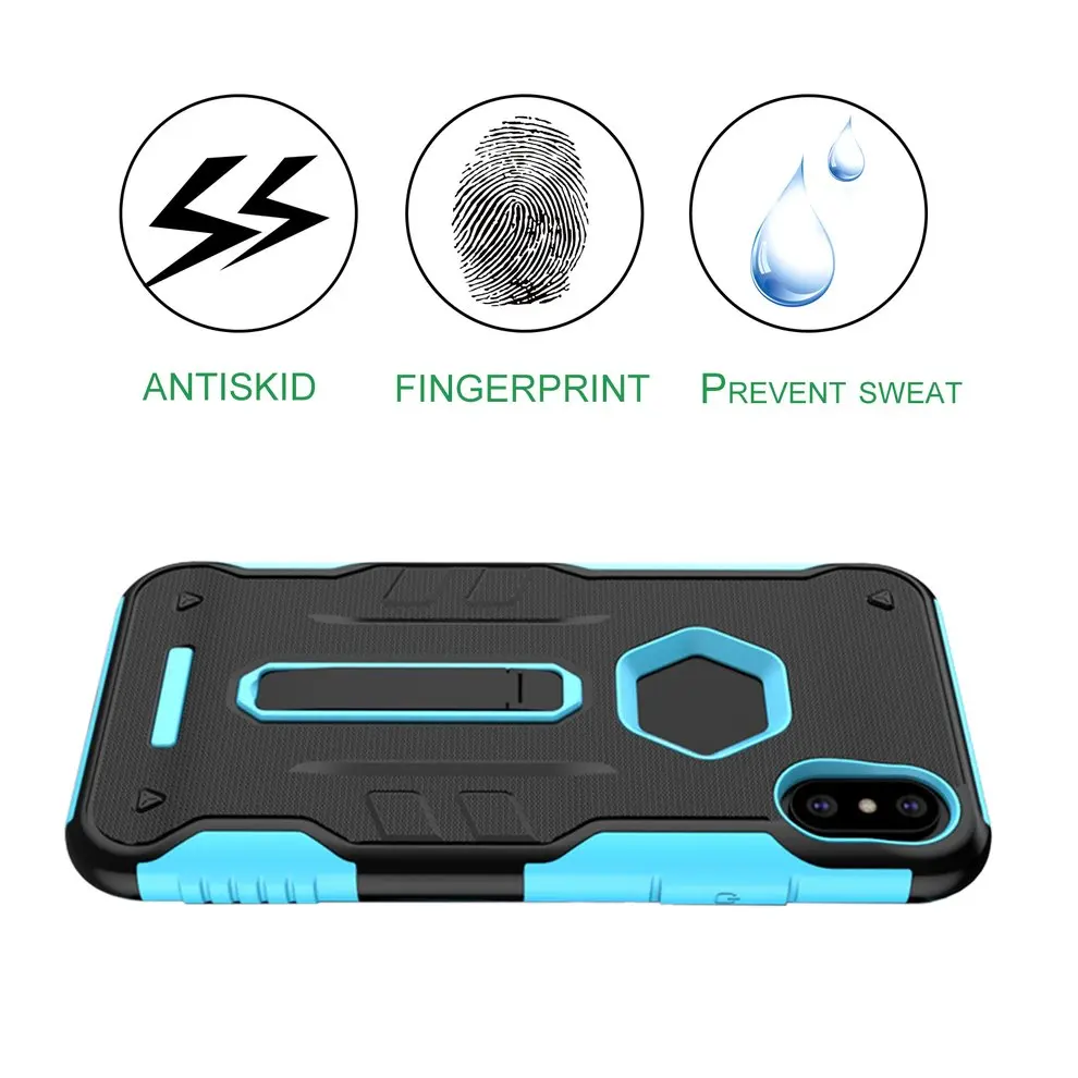 

2pcs 2-in-1 Phone Shell Phone Protection With Stand Support Holder For iPhone X