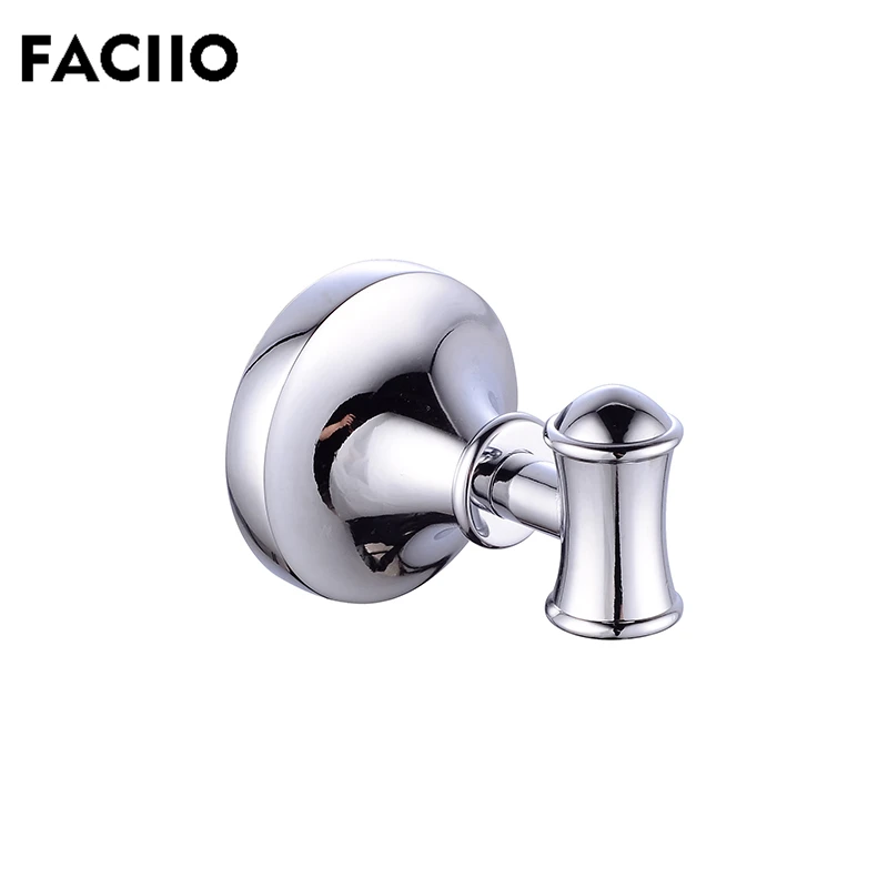 

FACIIO Metal Clothes Hooks Bathroom Europe Silver Wall Hanger Towel Hook Bathroom Decorative Accessories Coat Hangers 5354