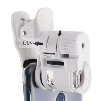 

60X Mini Portable Multifunction Universal Clip Type Microscope with LED Light and UV Counterfeit Detector for Reading Jewelry