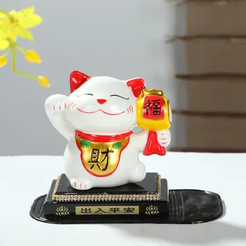 

[manufacturers] wholesale cat car decoration Fortune Cat double bone china porcelain crystal block