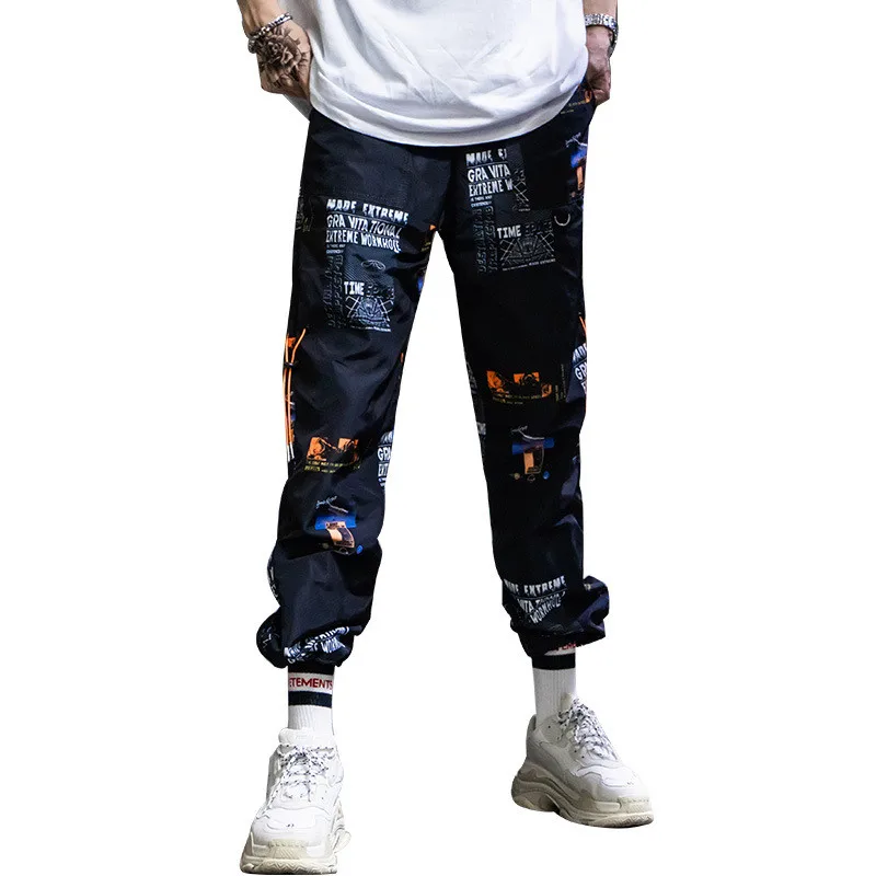 Harem Pants Graphic Print Pencil Pants Elastic Waist Track Pants ...