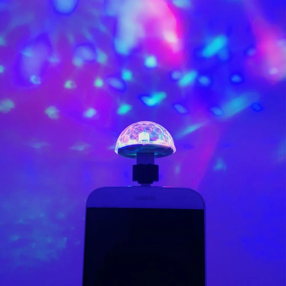 7 цветов Mini USB сцены DJ дискотечный шар Вечерние огни проектор RGB этап эффект