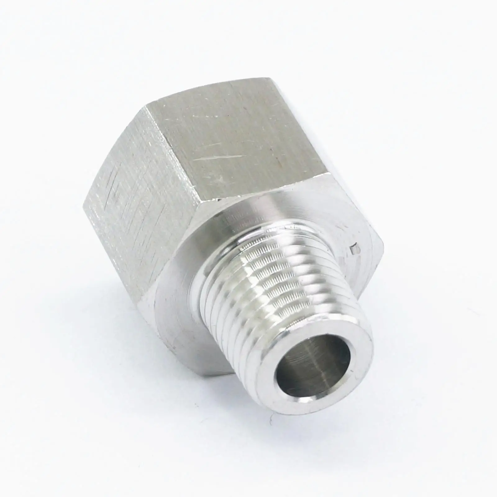 

3/8" BSPP Female to 1/4" BSPT Male Threaded 304 Stainless Steel Pipe Fitting Connector Adapter Max Pressure 2.5 Mpa