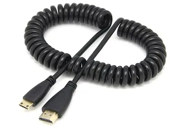 

Type C Mini HDMI Male to HDMI Male Stretch Spring Cable for TF101 Tablet HDTV