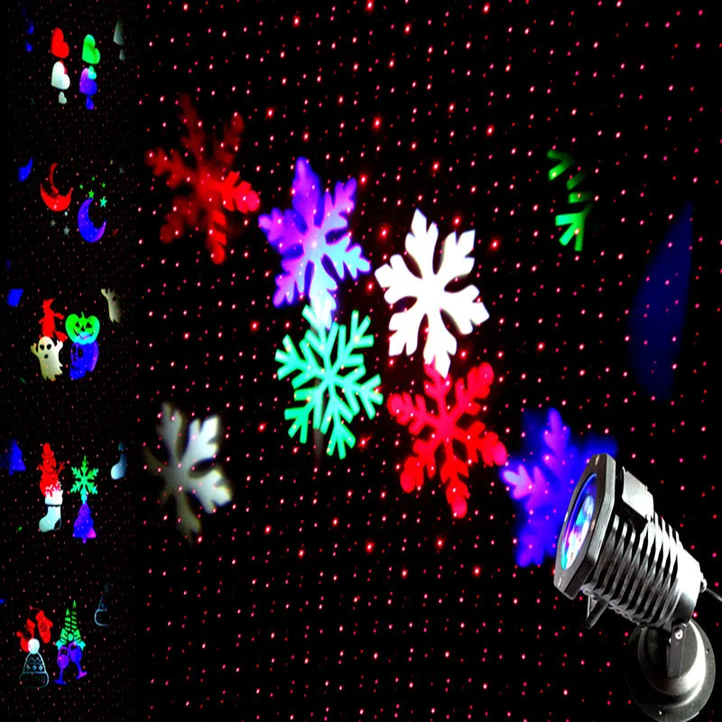 

LED Star Laser Projector Christmas Lights Outdoor 10 Patterns Halloween Snowflake LED Stage Effect RG Shower Laser Projector