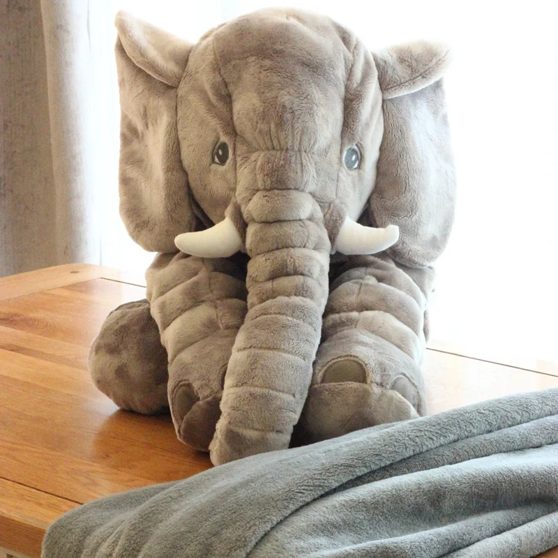 40/60 cm Baby Crib Elephant Plush Toy ,5 Colors Option Stuffed Elephant Pillow Newborn Cushion Doll Bedding For Adults Kids Toys