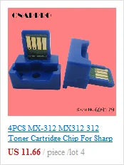 4 шт. MX-312 MX312 312 тонер-картридж чип для Sharp MX M260 M310 M264 M314 M354 AR 5726 5627 5731 AR-5726 AR-5627 AR-5731 чипы