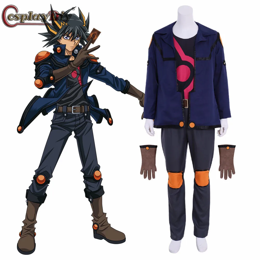 Cosplay вольтрон Yu-Gi-Oh! 5D's Yusei Fudo костюмы для косплея с перчатками Хэллоуин карнавальные аксессуары на заказ