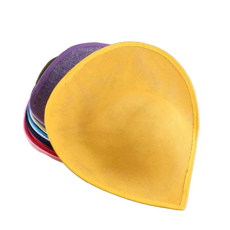 Новое поступление 30 см 3 цвета большой размер Дерби имитация Sinamay вуалетки база вечерние головные уборы DIY аксессуары для волос Коктейльные головные уборы - Цвет: Цвет: желтый