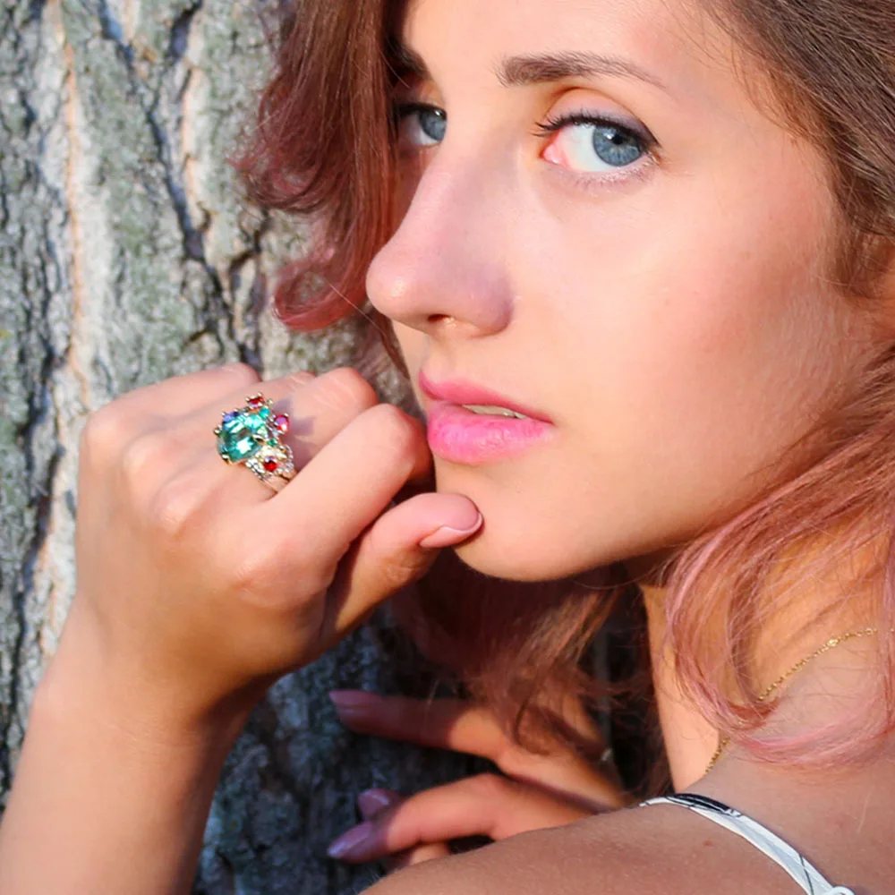 Большое овальное кольцо из кубического циркония оливина светло-зеленые ювелирные украшения со стразами модные аксессуары Коктейльные Вечерние подарок для жены кольца