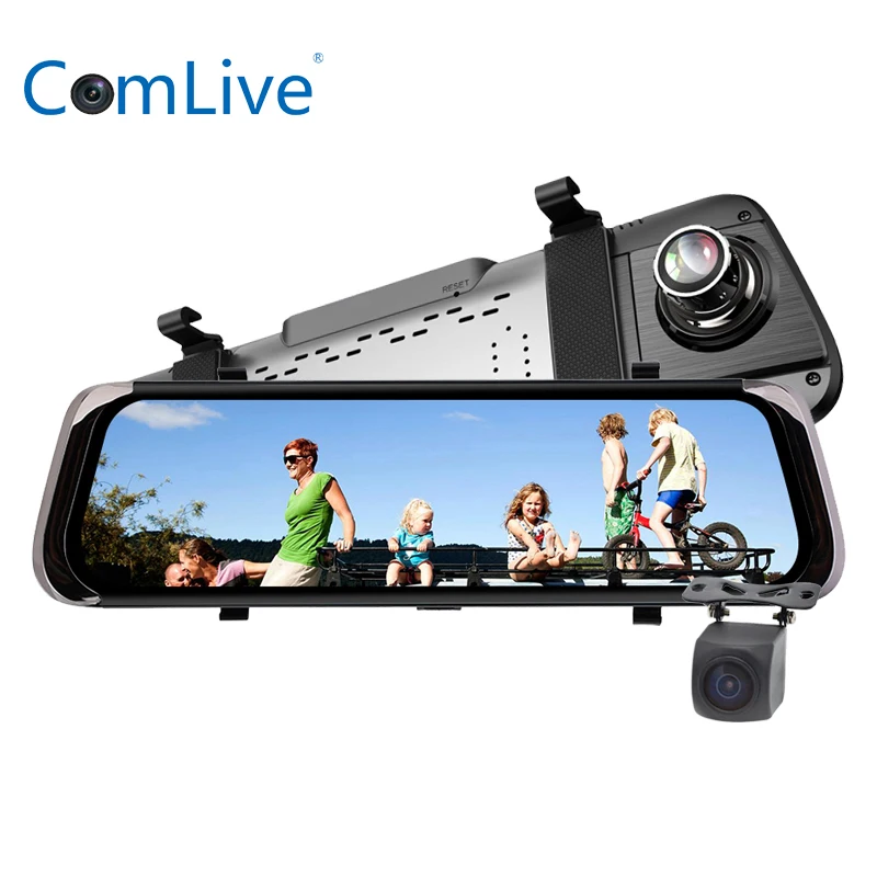 

Camlive F800 car dash recorder 10" IPS touch screen dual cams HD1080P motion detection mirror car video recorder 1:1 display