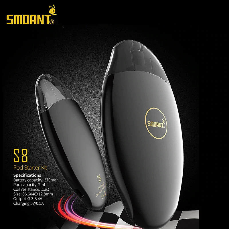 

Original Smoant S8 Starter Kit Vape 2ml Pod System 370mah Smoking Electronic Cigarettes Cartridge Kit