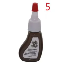 Светло-коричневые цвета профессиональные татуировки перманентный макияж Пигмент 10 мл/бутылка косметические чернила для татуировки краски бровей губ 5 шт