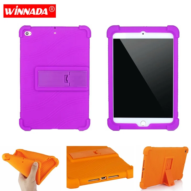 

Silicone case for ipad mini 5 / mini 4 cover soft rubber tablet case with moive stand coque para for Apple ipad mini 2019