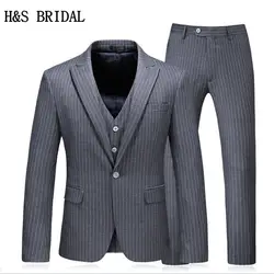 H & S Свадебные Жених одежда мужской свадебный костюм Slim Fit для мужчин формальные костюмы 3 шт. комплект (куртка + брюки для девочек жилет) 5XL