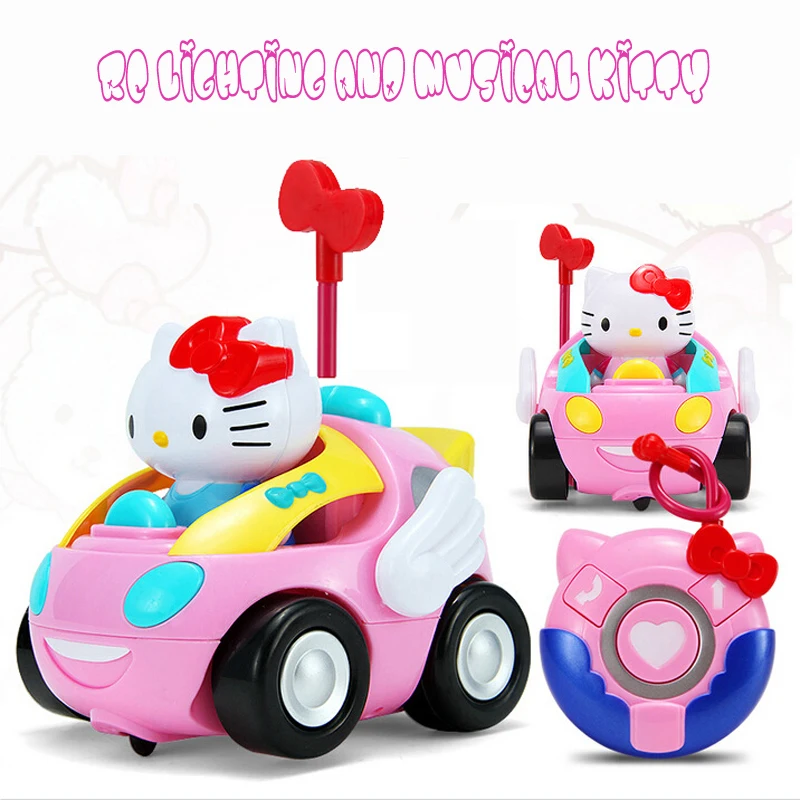 RC car toys Hello Kitty toy juguetes Anime carton Action figure Musical kids baby toy Cute