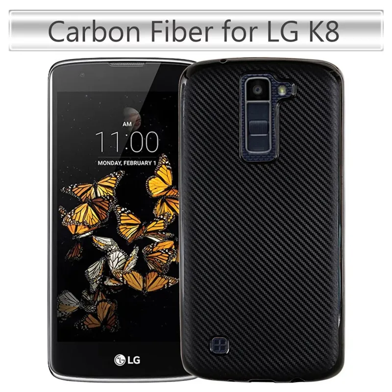 Для LG K8 чехол роскошный чехол из углеродного волокна для LG K8 Lte K350 K350E K350N 5," K 8 4G откидной защитный чехол для телефона