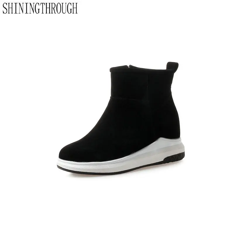 

2019 new women erogenous bardian snow boots round toe 3.5cm med heel women shoes to keep warm in winter casual party shoes