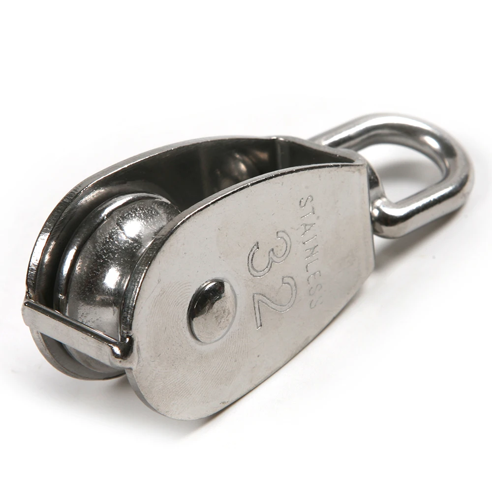 32mm STAINLESS STEEL SINGLE PULLEY BLOCK ROPE CHAIN LIFTING SHEAVE