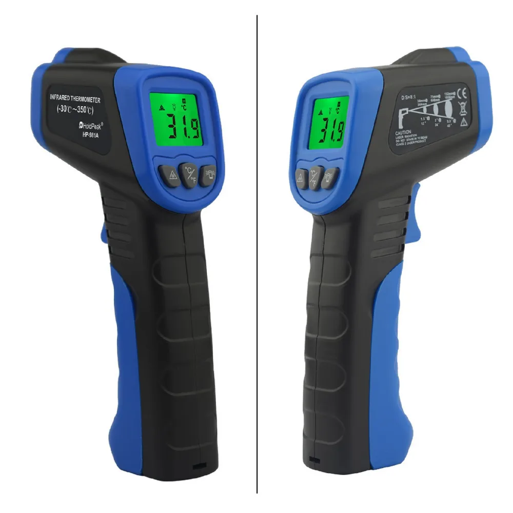 

HoldPeak HP-981A Measurement Instruments Digital Thermometer Handheld Industrial Infrared Thermometers LCD Display Thermometer