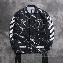 2016 new Fashion trend white off white 16ss stripe marble m65 multi-pocket men jacket outerwear