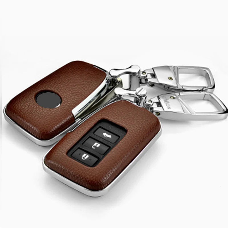 Натуральная кожа цвета кожи ключи крышка ключи чехол Чехол для ключа сумка для Lexus CT ES GS RX GX LX ES250 240 300/RX 270 350 450 - Название цвета: brown set