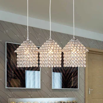 

Simple dining room K9 crystal LED one heads three creative personality LED bar hanging lamp package post Pendant Lights FG404