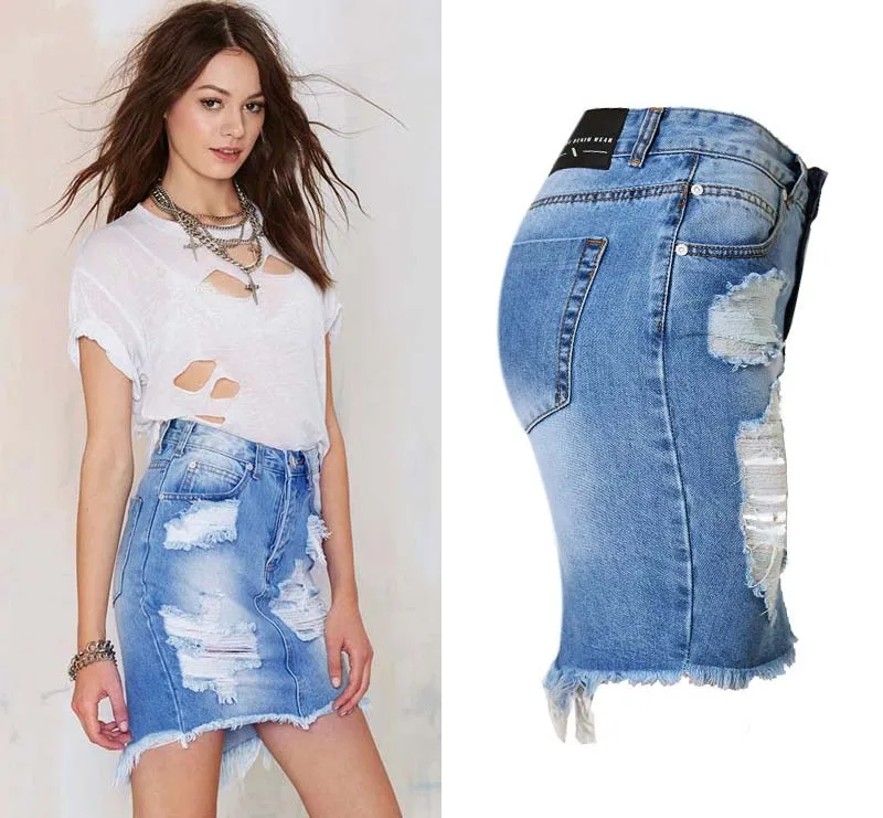 N. POKLONSKAYA, мини джинсовая юбка, женская летняя повседневная короткая джинсовая юбка с разрезом и высокой талией, женские юбки-карандаш, Jupe Faldas C029