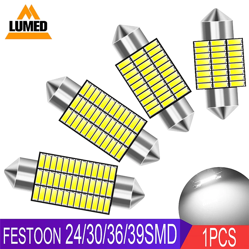 1 шт. автомобильная светодиодная лампа Festoon C5W 31 мм 36 39 41 24 30 светодиодов 4014 SMD