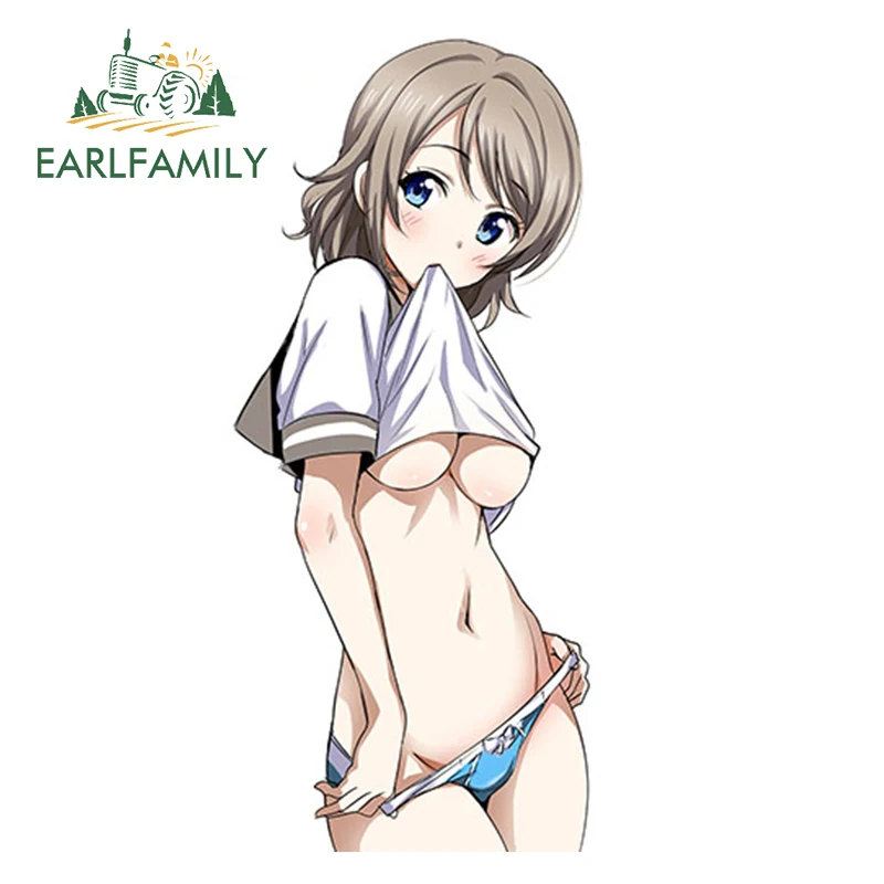 

EARLFAMILY 13cm x 7.8cm Sexy Girl Car Sticker Love Live! Sunshine!! Cartoon Beauty Watanabe You Render Anime JDM Window Decal