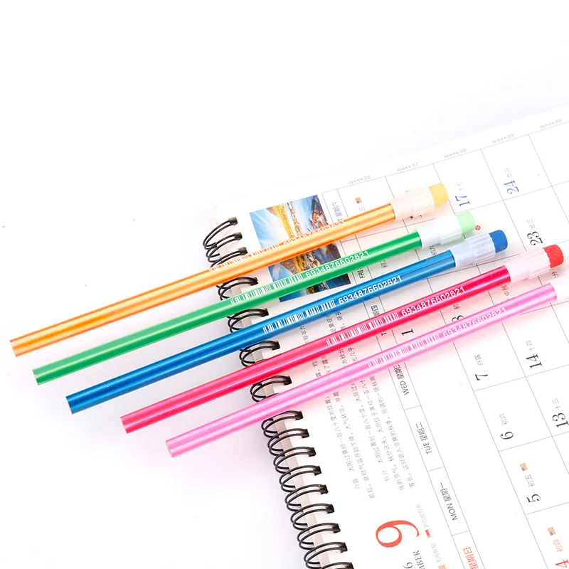 100 шт деревянные карандаши в партии конфетных цветов карандаши с ластиком милые детские школьные канцелярские принадлежности Рисование корейское платье-карандаш графит