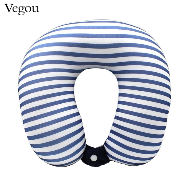Vegou Microbeads U Shaped Neck Pillow Stripe Transfer Printing Cool Decorative Pillows With Buttons Vegou Microbeads U Shaped Neck Pillow Stripe Transfer Printing Cool Decorative Pillows With Buttons