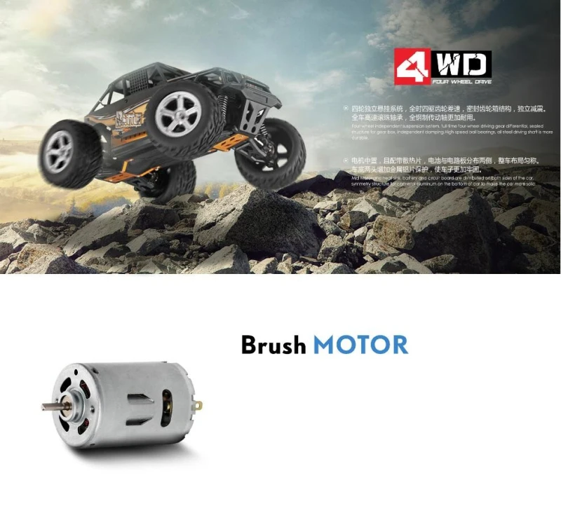 RC Tot 2 4G 1 20 Scale Electric 4WD Remote Control High Speed Brush Motor Racing