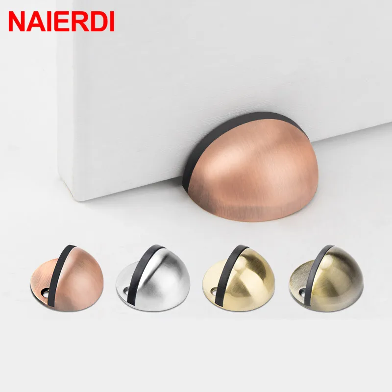 7 Colors Stainless Steel Rubber Door Stopper Non Punching Sticker Door Holders Catch Floor Mounted Nail-free Stops door stopper