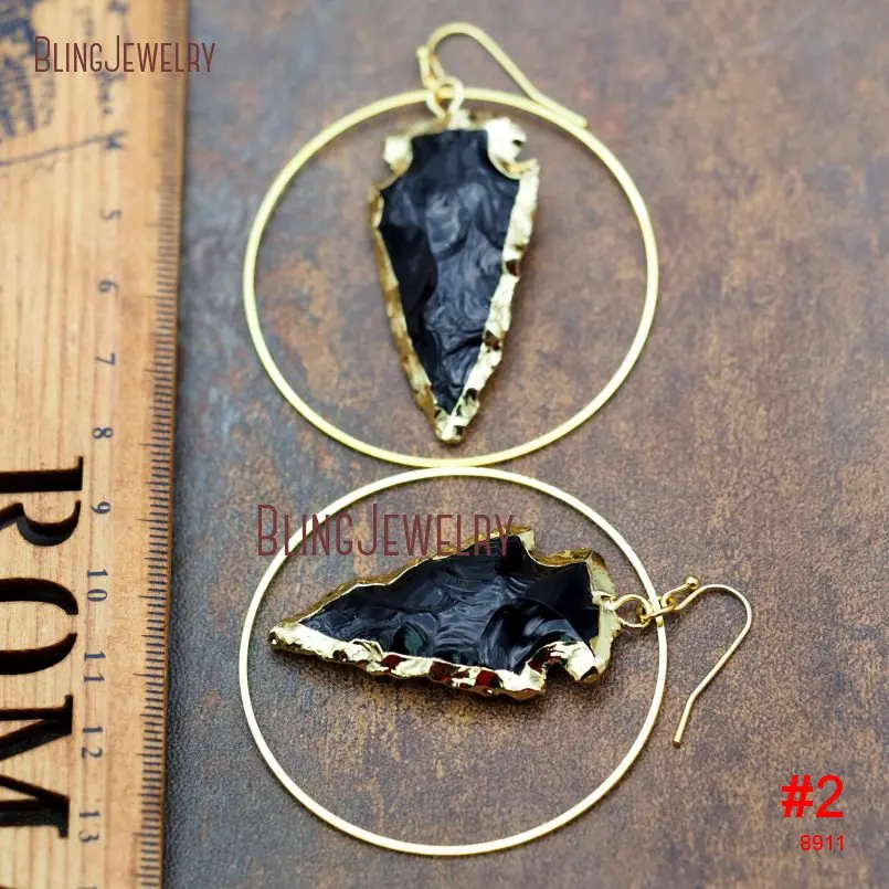20180424-ER8914-Pure Gold Color Arrowhead Hoop Earrings Crystal Hoop Earrings_2