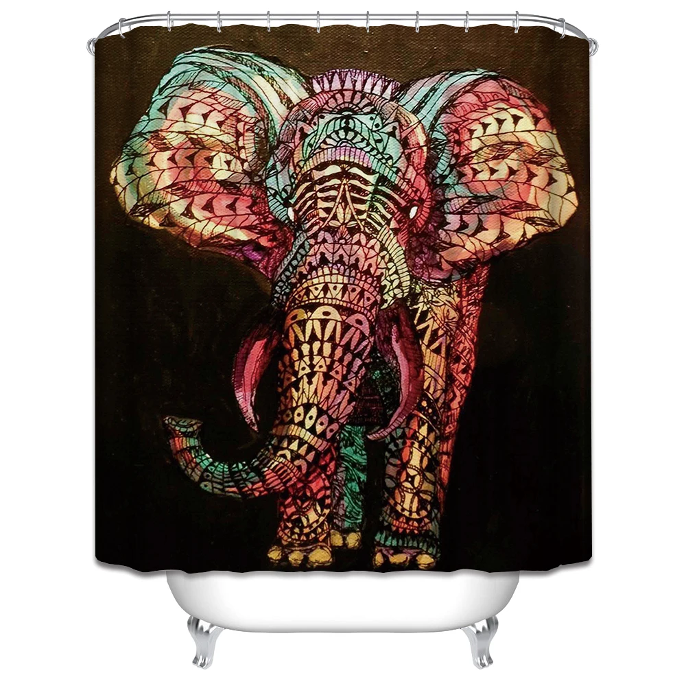 Elephant-shower-curtain-animals-horse-octopus-bath-curtain-...