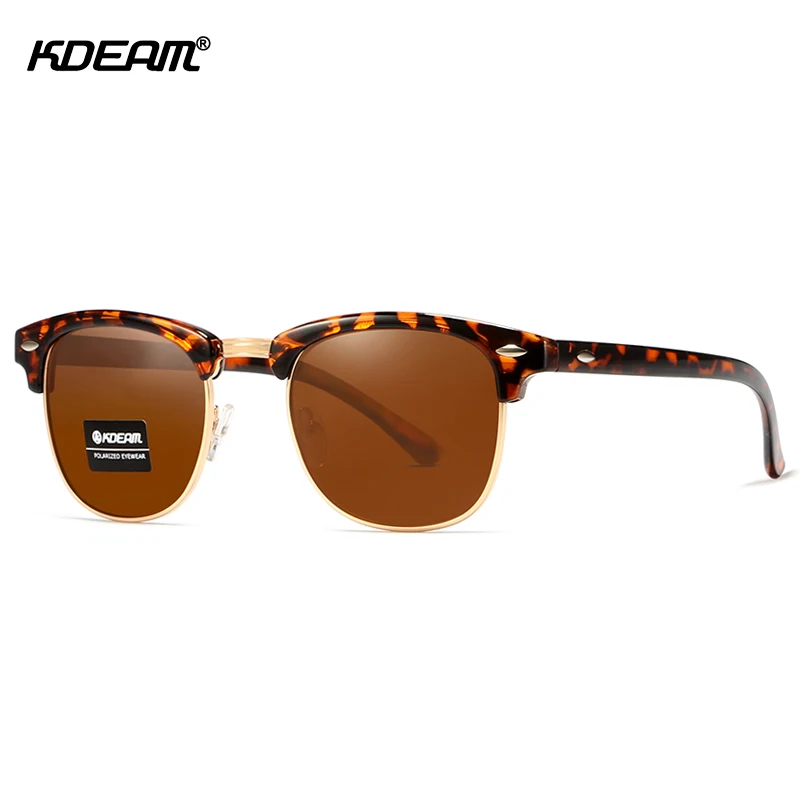 Новинка, спортивные поляризованные солнцезащитные очки KDEAM, мужские солнцезащитные очки с полуободковым покрытием для женщин, чехол KD3016 - Цвет линз: C7