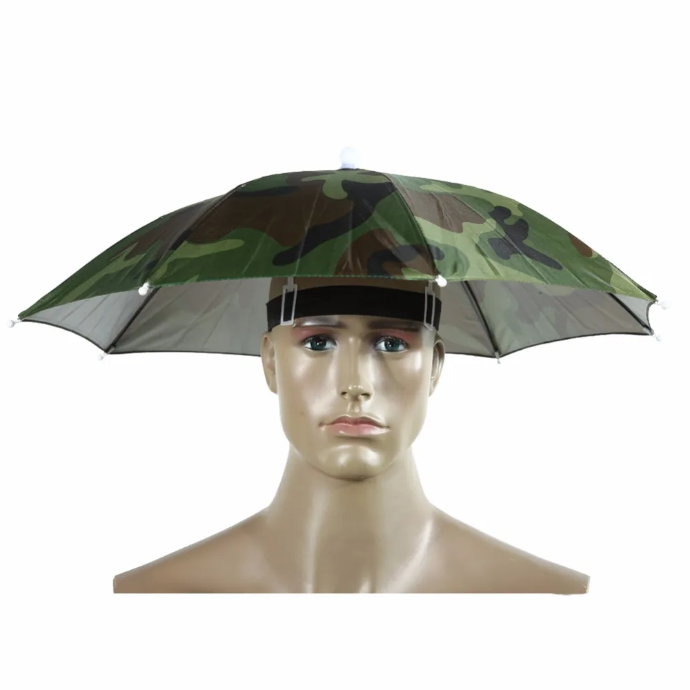 Portable Umbrella Hat Sun Shade Camping Fishing Hiking Golf Beach ...