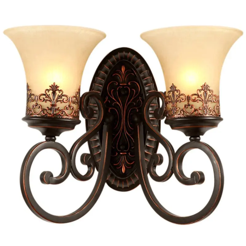 American Antique Corridor Wall Lamps European Bedroom Bedside Wall