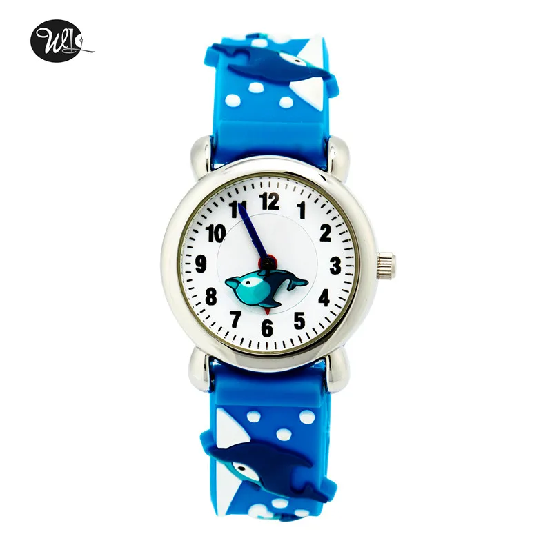

Children's Watch 3D Strap Cartoon Boy Girl Dolphin Quartz Watch Pointer Electronic Waterproof Watch Child Gift Watch