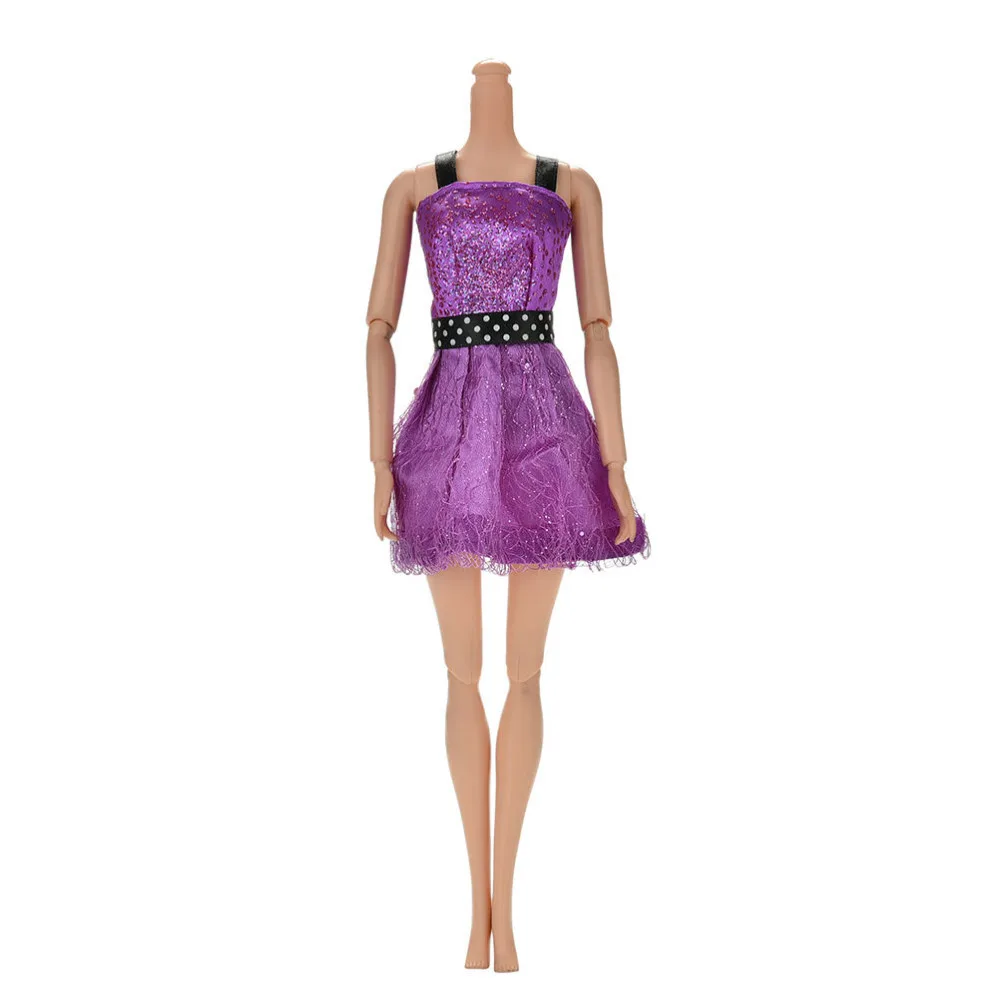 Фиолетовое Элегантное свадебное платье принцессы ручной работы для куклы, платье куклы с цветочным рисунком, одежда, многослойные аксессуары для кукол