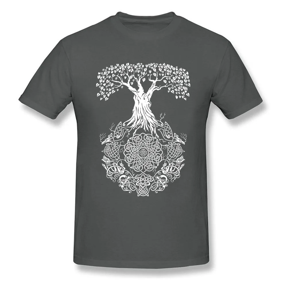 Tops Tees T-Shirt Yggdrasil Tree of Life NEW YEAR DAY Short Sleeve 100% Cotton Round Neck Men T Shirts 3D Printed Discount Yggdrasil Tree of Life carbon