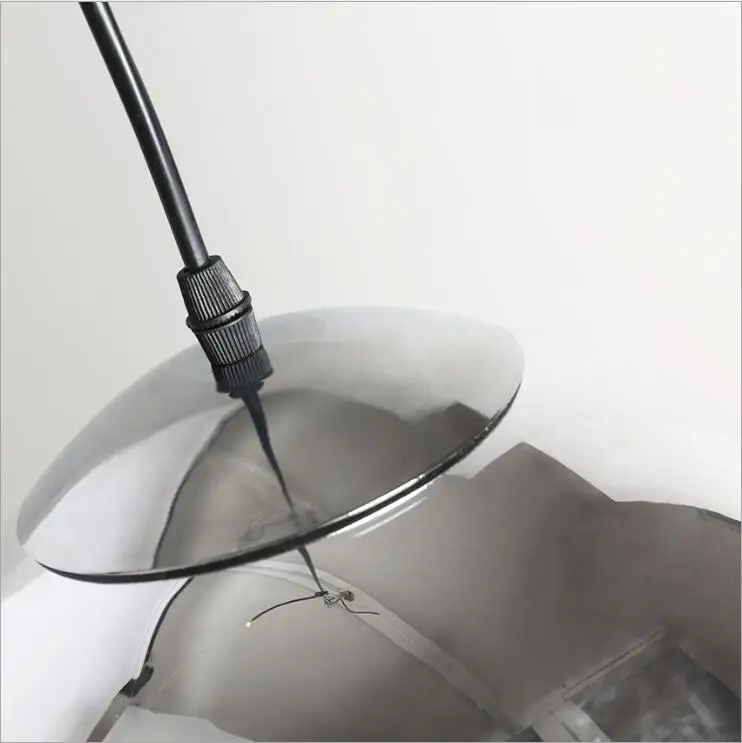 LuKLoy Modern Pendant Light Silver Glass Ball Pendant Lamp Kitchen Island Hanging Lamp Loft Bedside Suspension Lighting Fixtures (17)