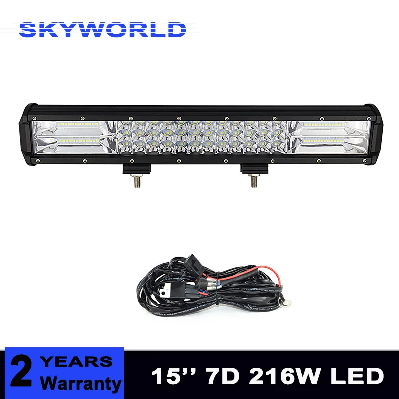 

New 15inch 216W Tri-Row LED Light Bar Combo Beam 6000K LED Bar 4X4 4WD Offroad Driving Work Light Truck Tractor Car